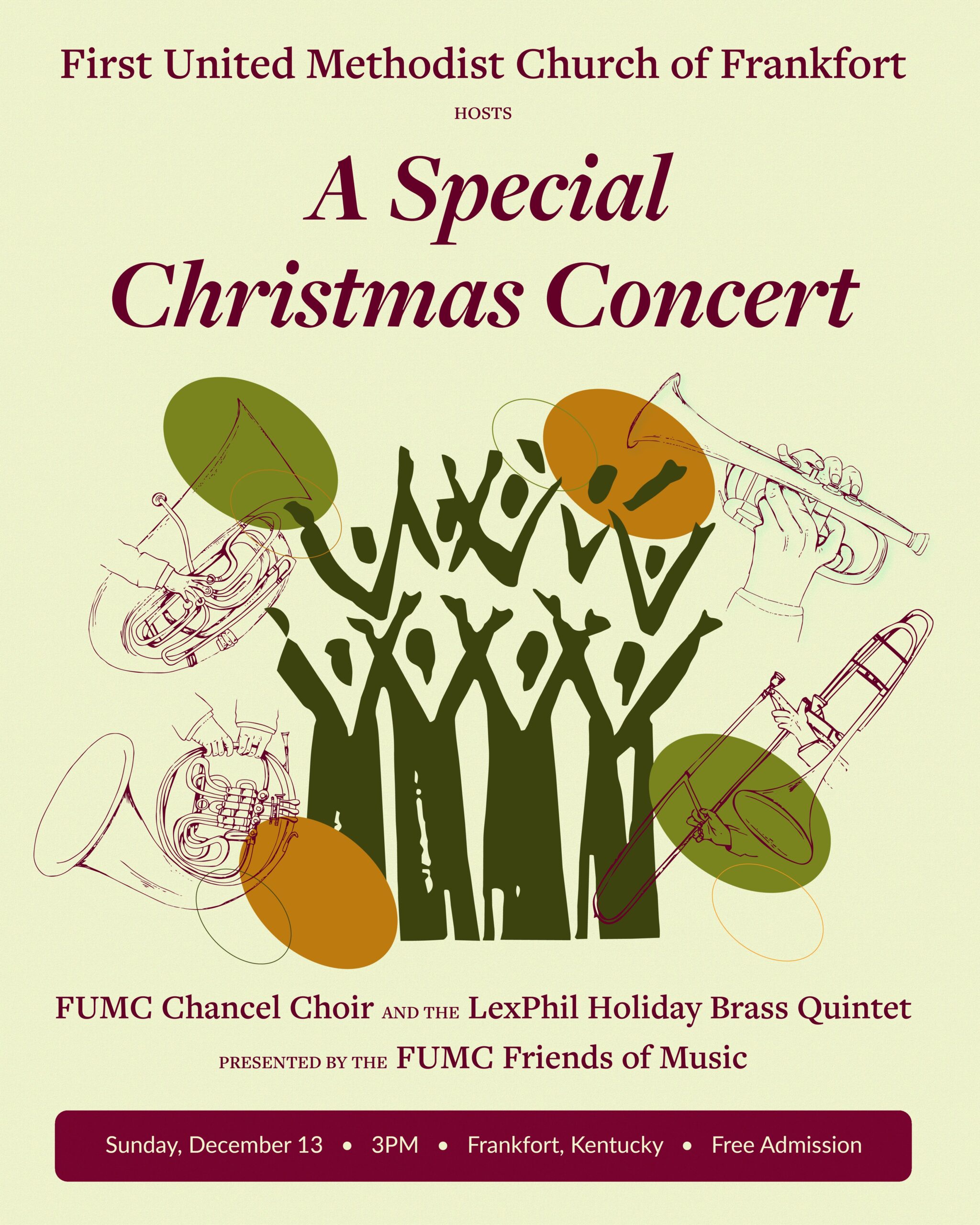 A Special Christmas Concert featuring the FUMC Chancel Choir and LexPhil Holiday Brass Quintet